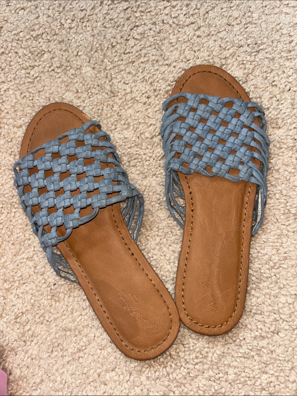 Woven Slide Sandals in Blue - Comfortable Women's Slides